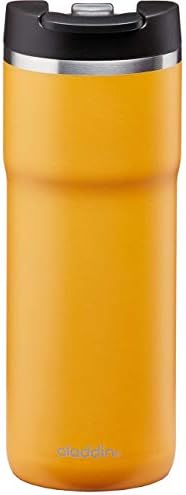 Aladdin Barista Mocca Thermavac Leak-Lock Stainless Steel Thermos Travel Mug for Hot Drinks 0.35L Snowflake White  Keeps Hot for 3 Hours - BPA-Free Reusable Coffee Cups - Leakproof - Dishwasher Safe