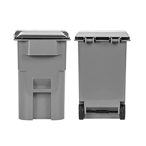 Set Of 4 Trash & Recycling Cans With Lid & Wheels For Wwe Wrestling Action Figures #TOP4