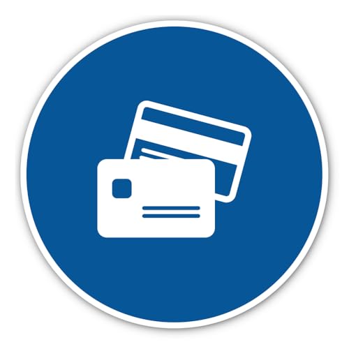 Kartenzahlung akzeptiert, Gebotszeichen - in Anlehnung an DIN EN ISO 7010 / ASR A1.3 - Aufkleber: Ø 20 cm, 1 Stück