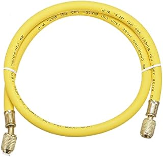 uxcell Refrigerant Charging Hose, 1/4 SAE Thread 2.95Ft Length 500PSI Tube HVAC Hoses, for Home Air Conditioner Refrigeration Maintenance, Yellow