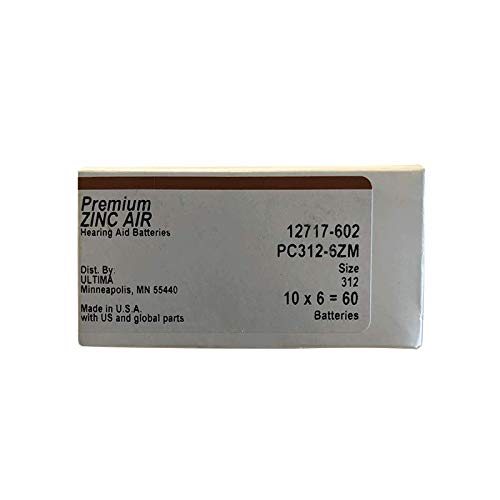 Hearpro Size 312 Long-Lasting Hearing Aid Batteries 60 Pack - Mercury-Free - Zinc Air Technology - Made In Usa - Plus Keychain Battery Case #TOP1
