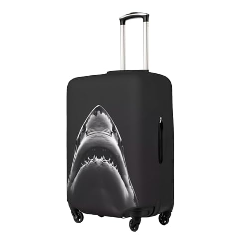 Black And White Shark Luggage Cover Protector Anti-Scratch Washable Fits 18-32 Inch Luggage-X-Large2