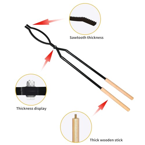 42" Fire Tongs Firewood Log Grabbers and Fire Poker Set, Portable Detachable Heavy Duty Large Fire Tongs Fire Poker Tools Set for Fire Pit, Fireplace, Camping, Bonfires Outdoor/Indoor - Image 4