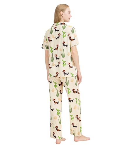 Image of WiWi Viscose from Bamboo Women's Pajamas Set Super Soft Button Down Top and Pants Sleepwear Cooling Pjs S-3X