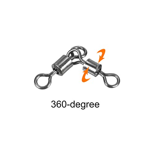 PATIKIL 3 Way Swivel, 60Pcs 62lb Copper Fishing Cross Line T-Turn Terminal Tackle, Black - Image 4