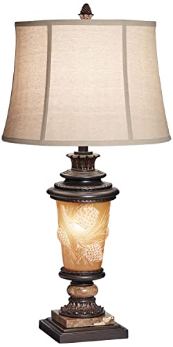Pacific Coast Lighting Pine Cone Glow 33.5" Nitelite Resin Table Lamp in Bronze