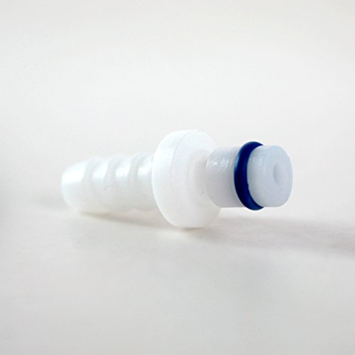 LeLuv Male-to-Male Quick-Release Fitting with O-Ring Single for Vacuum Pumps - White