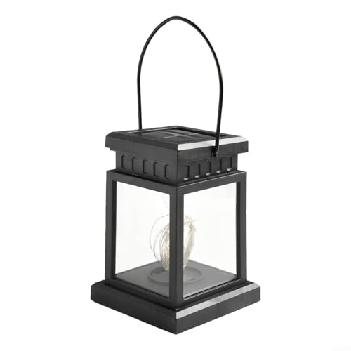 Farol de energía solar, luz de vela centelleante vintage para exteriores, faroles decorativos para jardín y patio (002)