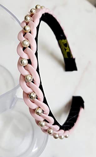 Image of Elegant&Exclusive Women's Fashion Chain Stones Hairbands /Headbands from Our Embellished Collection Useful for Girls & Women (Pink Chain)