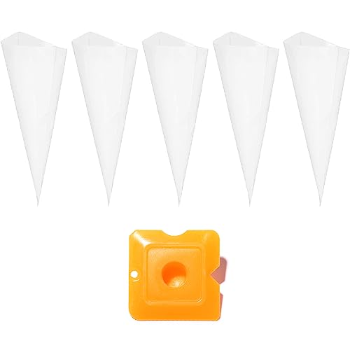 5 Pieza Bolsa de Mortero, Bolsa de Lechada, Bolsa para Sellador de Cemento, Bolsas de Mortero de Calafateo, Con 1pz Aplicador Silicona, Bordeador Aplicador de Contorno, Para Sellar y Lechada