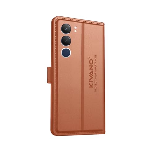 Image of Compatible with Vivo Y29 5G Flip Cover | Leather Finish | Inside Pockets & Inbuilt Stand | Shockproof Wallet Style Magnetic Closure Back Cover Case