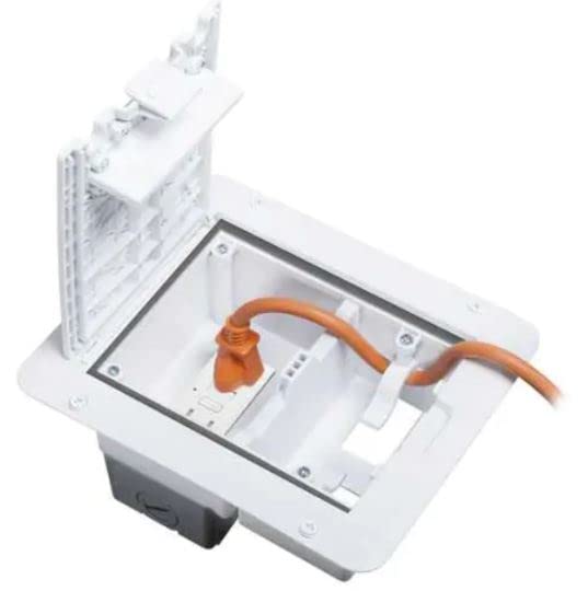 Outdoor Weatherproof Deck Outlet Box Kit, 15A GFI Power (White)