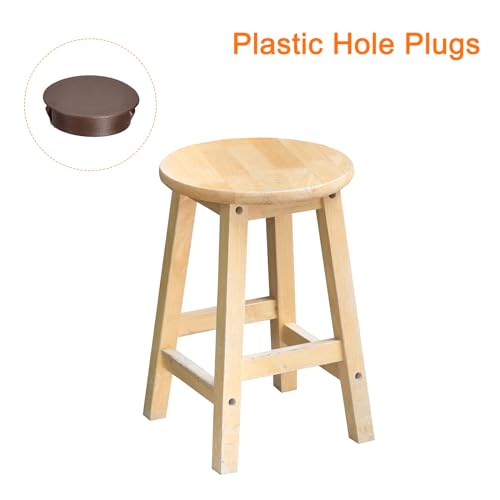 Image of uxcell 35mm /1.38 inch Plastic Hole Plugs, 16Pcs Flush Type Panel Round Snap in Fastener Knockout Locking Plugs for Furniture Insert End Caps Panels, Brown