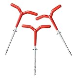 JUMPLAWN 3個 ヘビーデューティー螺旋スクリューステーク 耐寒設計アイスフィッシングテント用 強靭素材採用 安定性向上 冬季キャンプ 釣り