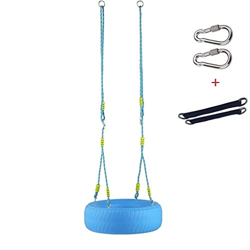 High Load Bearing Swing Tires Children's Toys Swing Safe And Durable PE Material Hanging Chair Hanging Basket Swing Indoor And Outdoor Swing Portable Storage (Color : Blue, Size : B)