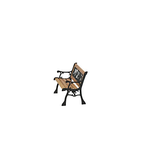 Siena Garden kinderbank, 41 x 84 x 52,5 cm, frame: ijzer, gelakt in antiek-groen, oppervlak: hardhout in natuur - Afbeelding 5