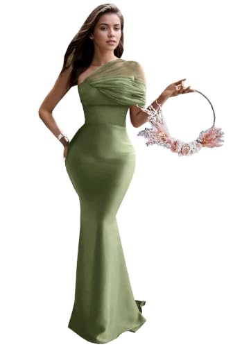 Image of Dream Wedding One Shoulder Satin Bridesmaid Dresses