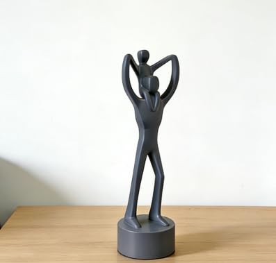 Estatua abstracta de padre cargando hijo, decoración miniatura 1