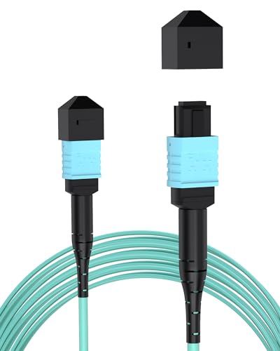 Image of MPO to MPO Fiber Patch Cable,6M /20ft OM3 Multimode MTP Female Type B Cable | 12 Core Strand(8 Core Compatible) for QSFP+Transceivers MTP Compatible Application