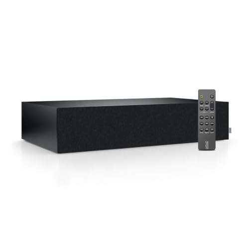 Nubert nuBoxx AS-225 max | Schwarze Soundbar mit Front | Soundplate für Streaming | TV-Lautsprecher mit Bluetooth aptX HD | Soundbase mit 180 W | Stereobase mit Sprachoptimierung | Sounddeck