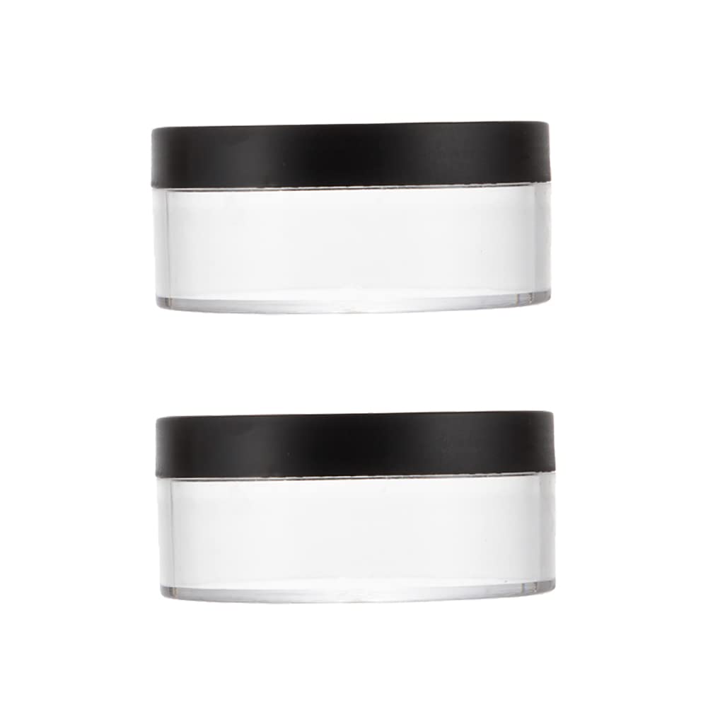 2 Pcs 50g Plastic Loose Powder Case Empty Cosmetic Powder Container Refillable Makeup Powder Jar Portable Powder Box for Travel