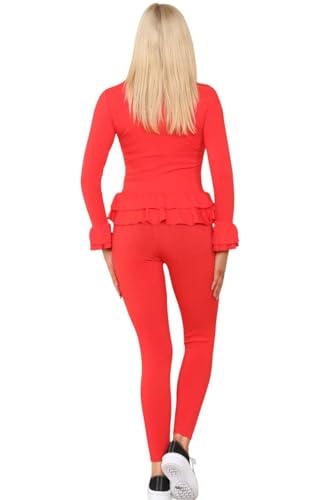 Survêtement péplum rouge taille 42 à manches longues