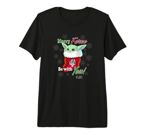 T-shirt Grogu Star Wars de Noël pour fan du Mandalorian et vêtements geek festifs