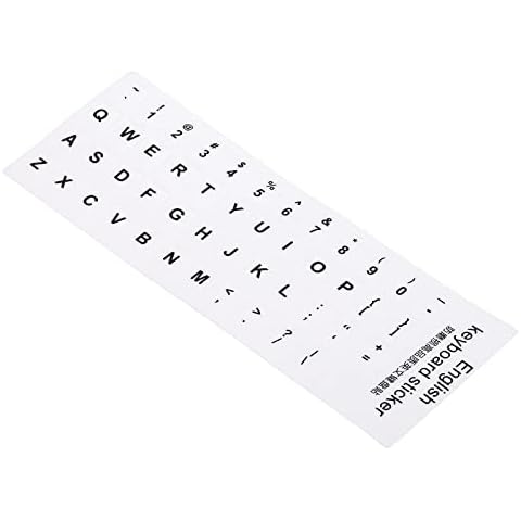 PATIKIL English Keyboard Layout Stickers, 2 Pack Universal Keyboard Replacement Cover for Notebook Desktop Computer Keyboards, White Background Black Lettering Cover
