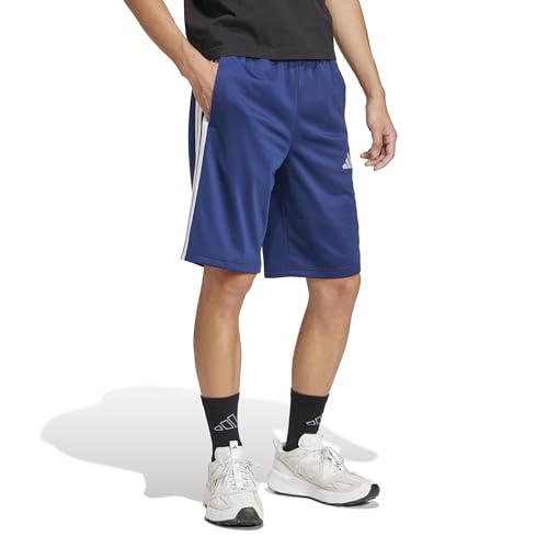 Adidas Men's 3-Stripes Tricot Regular Fit Sportswear Shorts, Dark Blue, X-Large - Image 2