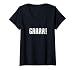 Women's Grrr! Self Expression Funny Angry Men Women Distressed V-Neck T-Shirt