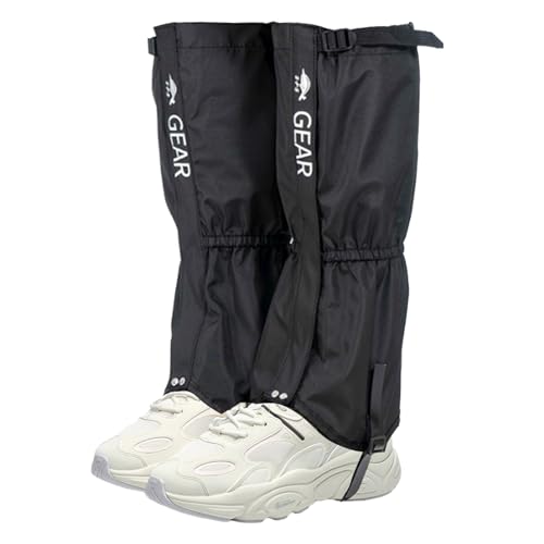 NICENEEDED Waterproof Hiking Gaiter, Adjustable Leg Gaiters Lightweight Shoes Gaiter, Outdoor Boot Gaiters with Rubber Foot Strap for Hunting Walking Climbing Skiing