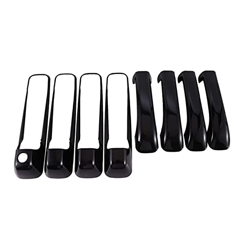 ZHUQIANG Gloss Shiny Black Protect Door Manija de la Puerta Accesorios 4 Puertas Aptos for 2009-18 Dodge RAM 1500 2500 3500 Cover