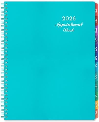 2024-2025 Weekly Appointment Book & Planner - Daily Hourly Planner 2024-2025, 8" x 10", July 2024 - June 2025, 30-Minute Interval, Lay - Flat, Spiral Binding, Thick Paper - Teal Green