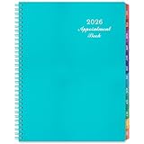 2026 Weekly Appointment Book & Planner - Daily Hourly Planner 2026, 9' x 11', January 2026 - December 2026, 30-Minute Interval, Lay - Flat, Spiral Binding, Thick Paper - Teal Green