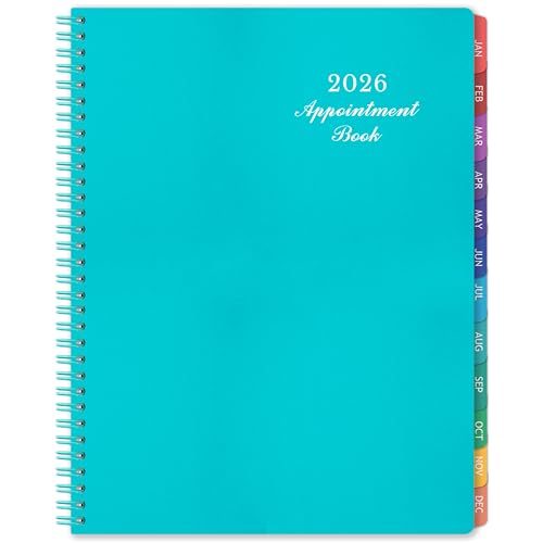 2024-2025 Weekly Appointment Book & Planner - Daily Hourly Planner 2024-2025, 8" x 10", July 2024 - June 2025, 30-Minute Interval, Lay - Flat, Spiral Binding, Thick Paper - Teal Green
