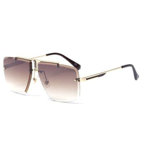 Lunettes de soleil punk luxe en métal or pour un look vintage épuré