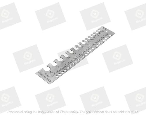 Calibrador de espesores y calibre de alambre Buyohlic, herramienta de medición para láminas y cables metálicos (calibrador rectangular) miniatura 2