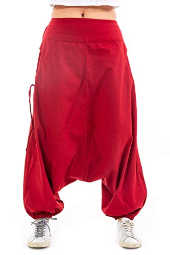 FANTAZIA Sarouel Femme Ethnique modulable Loubna - Taille S au XXXL Rouge foncé