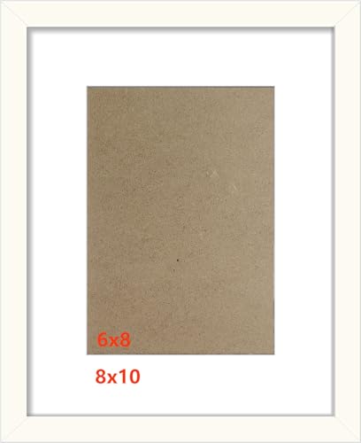 Image of 8x10 Picture Frames White Solid Wood, Plastic Panel .The Protective Film Must be Removed.