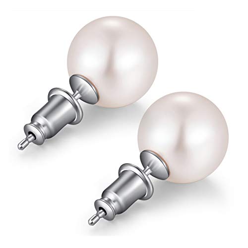 Offrir un clou d'oreille argent et perle blanche pour femme
