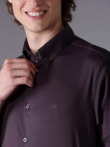 Image of BEYOUNG Regular Fit Formal Satin Shirt for Men | Full Sleeves | Men's Stylish Satin Silk Shirt | Formal Shirt | Buttondown Collar | Satin Solid Shirt for Men
