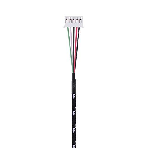 OEBUAFI Câble USB de Remplacement pour Souris Kana, Ligne Tressée Durable pour Les Amateurs de Jeux, 6,56 Pieds, Noir + Blanc (Noir et Blanc)