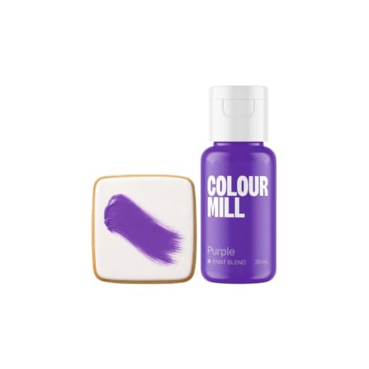 Colour Mill Edible Food Paint – Vibrant Cake & Fondant Decorating Colors for Cookies, Chocolate, Royal Icing & Desserts 20 Milliliters - Matte Purple