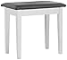 Stagg PBF23 WHM SBK Fixed Height Piano Bench with Storage Compartment-Matte White with Black Vinyl Top