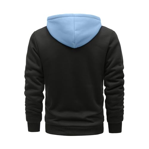 Ymosrh Men's Sweatshirt Casual Hoodies, Fall Winter Long Sleeve Zip Up Fleece Lined Hooded Sweatshirts Pullover, L-5XL2
