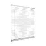 PVC Venetian Blind Blinds Easy Fit Curtains Trimmable Fittings Windows Treatment Shutters Twist Open Close (White, 105x150)