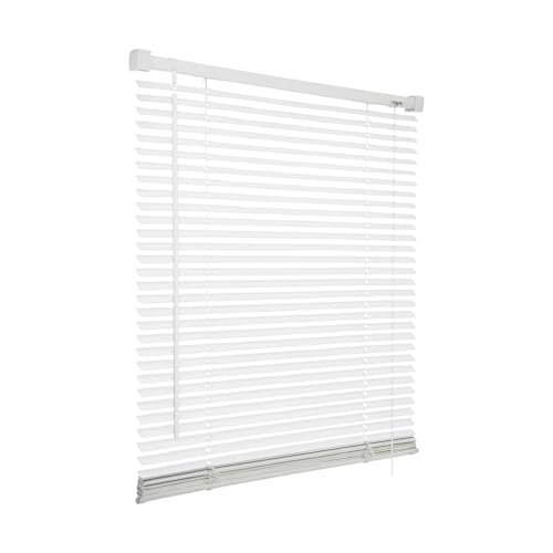PVC Venetian Blind Blinds Easy Fit Curtains Trimmable Fittings Windows Treatment Shutters Twist Open Close White, 105x210 (Long Drop)