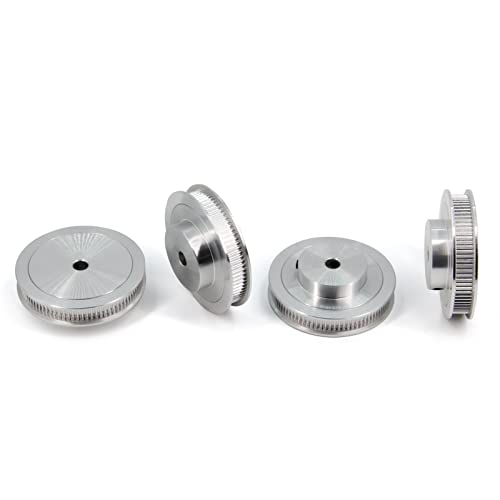 Yeebyee 4 Stück 2GT Riemenscheibe 80 Zähne 6.35mm Bohrung 80T Zahnriemenscheibe Synchronrad Aluminium für Breite 6mm Riemen 3D-Drucker Teile