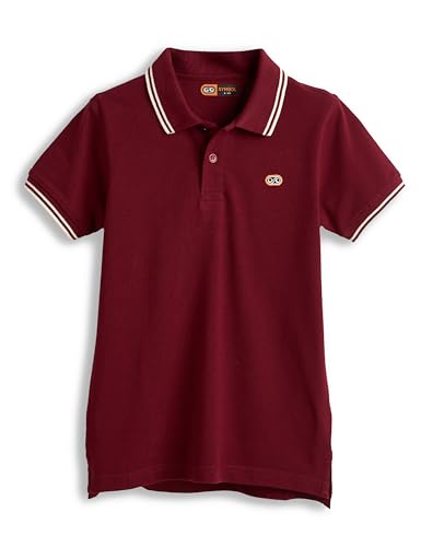 Image of Amazon Brand - Symbol Boys Cotton Rich Solid Polo Tshirt | Collar Tshirts | Half Sleeves | Plain-Regular Fit