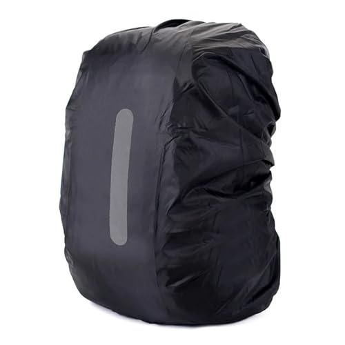 JTJIYN Waterproof Backpack Cover Rain Night Safety Light Raincover for Hiking Camping for Hiking, Camping, Traveling(Black,XXL(75-80L))